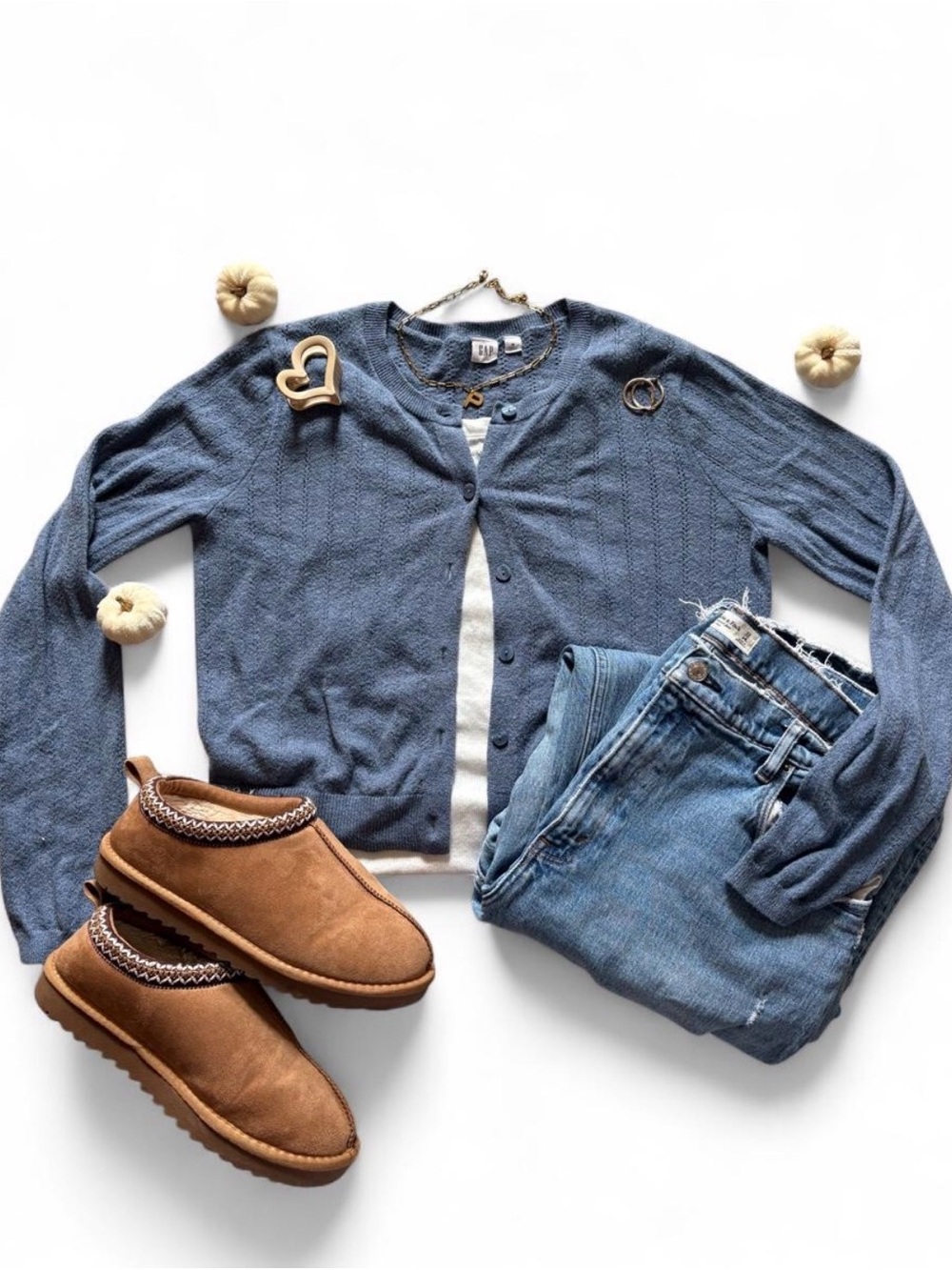 Cozy Blue GAP Button-Front Women's Cardigan Fall Sweater